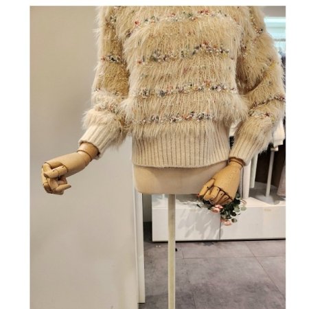 골지 디테일 컬러풀 니트