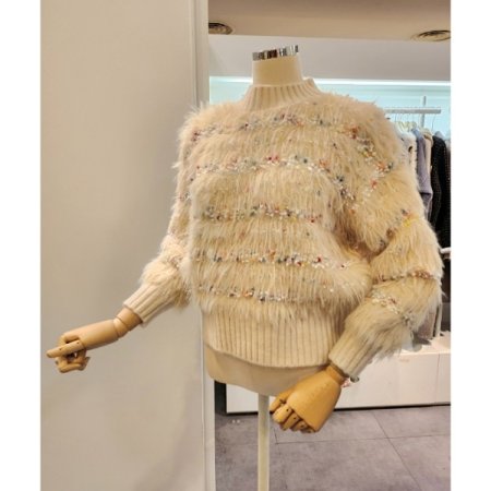 골지 디테일 컬러풀 니트