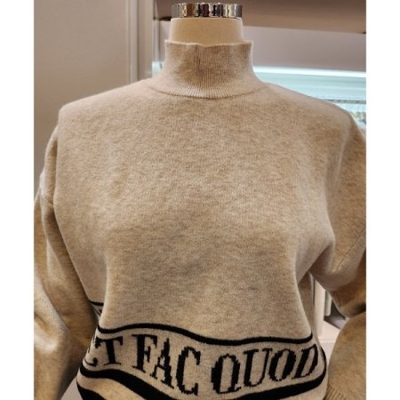 폴라 언더 레터링 니트