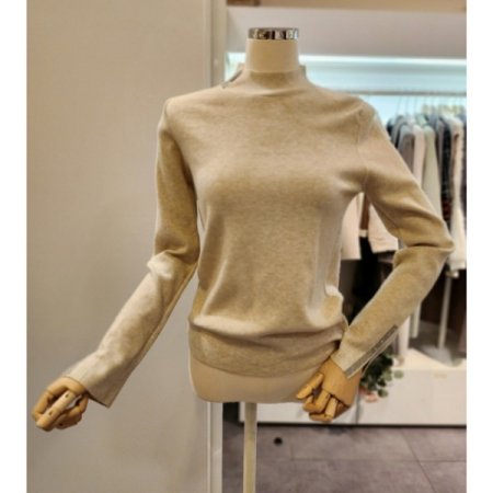 페이크 지퍼 반폴라 니트