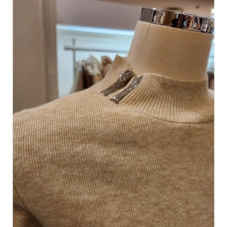 페이크 지퍼 반폴라 니트