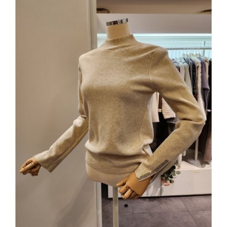 비쥬 소매 트임 니트