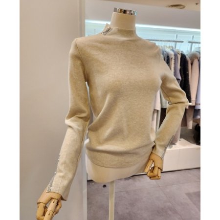 비쥬 소매 트임 니트