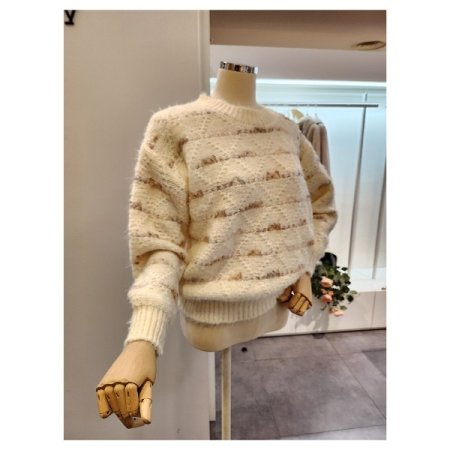 믹스 다이아 패턴 니트