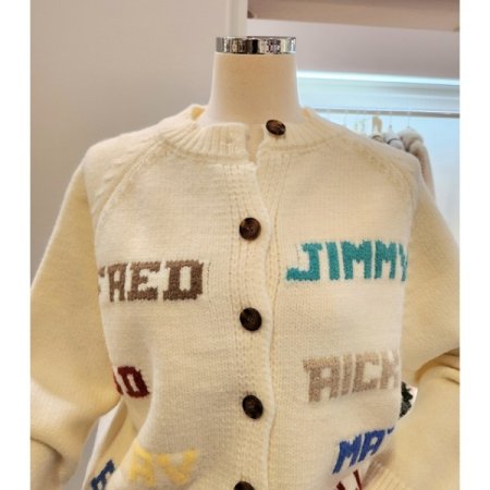 컬러 영문 레터링 가디건