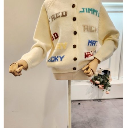 컬러 영문 레터링 가디건