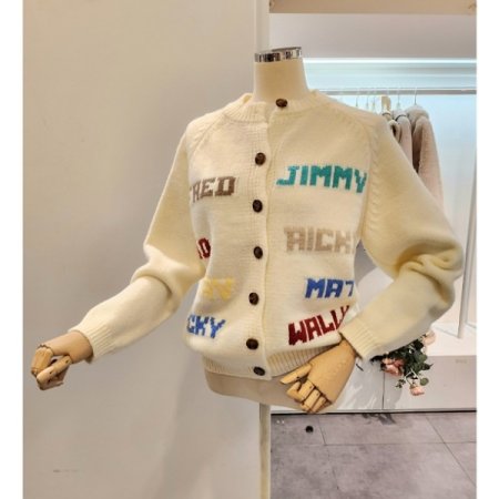 컬러 영문 레터링 가디건
