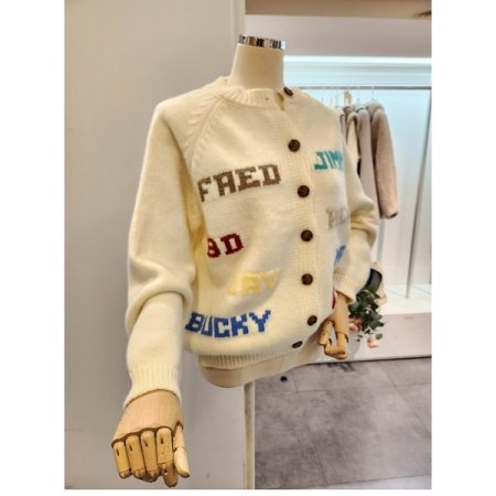 컬러 영문 레터링 가디건