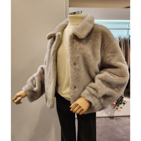 카라 페이크 퍼 자켓