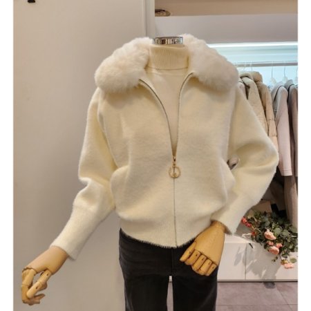 퍼카라 니트 집업 가디건