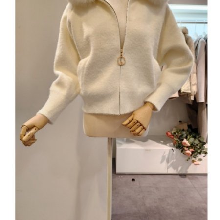 퍼카라 니트 집업 가디건