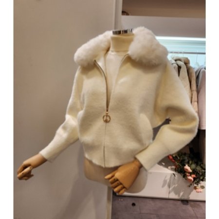 퍼카라 니트 집업 가디건