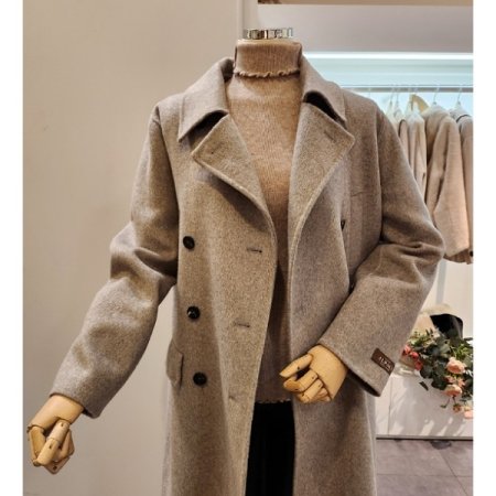 울 알파카 더블 롱 코트