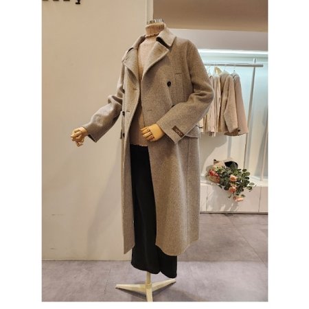 울 알파카 더블 롱 코트