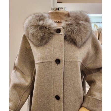 폭스퍼 알파카 블랜디드 코트