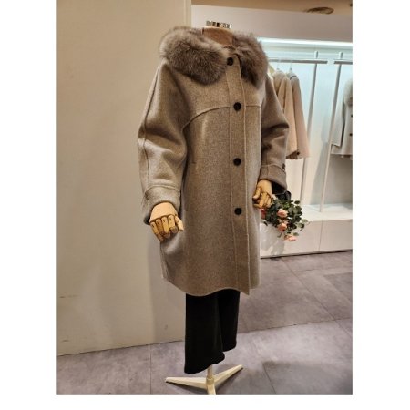 폭스퍼 알파카 블랜디드 코트