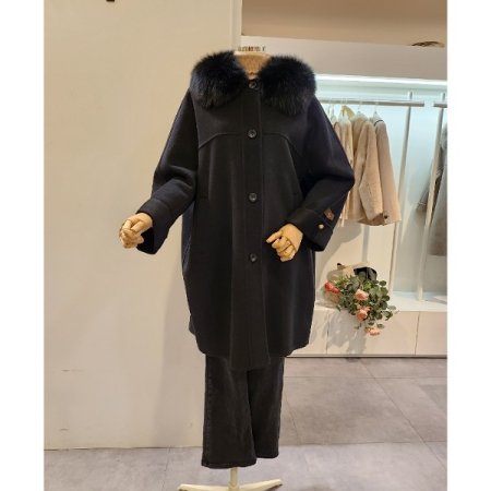 폭스퍼 알파카 블랜디드 코트