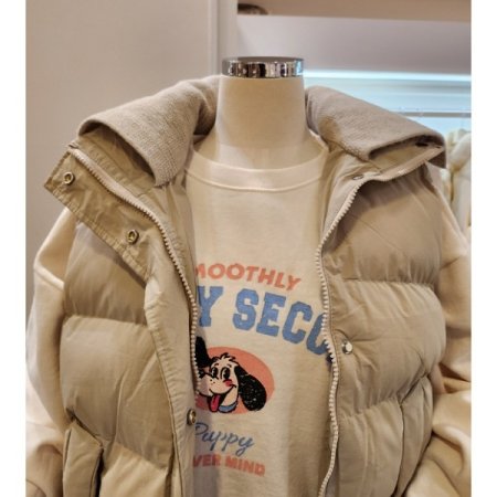 니트 배색 베이직 패딩 조끼