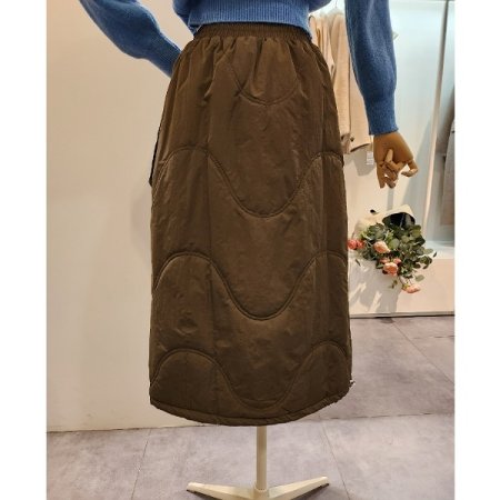 뒷 밴딩 퀼팅 패딩 스커트