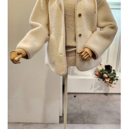 니트후드 양털 자켓