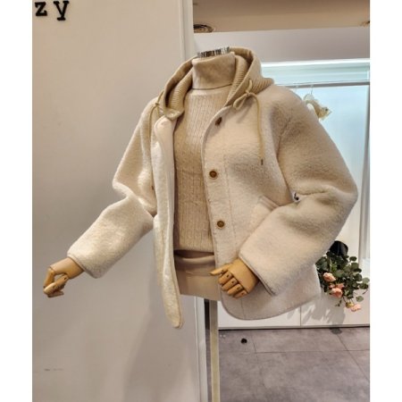 니트후드 양털 자켓