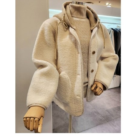 니트후드 양털 자켓