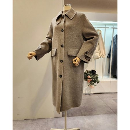 스탠카라 뒷 단추 싱글버튼 코트