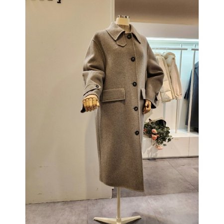 스탠카라 뒷 단추 싱글버튼 코트