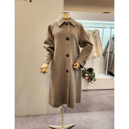 뒷 비조 싱글버튼 롱 코트