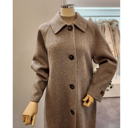 뒷 비조 싱글버튼 롱 코트