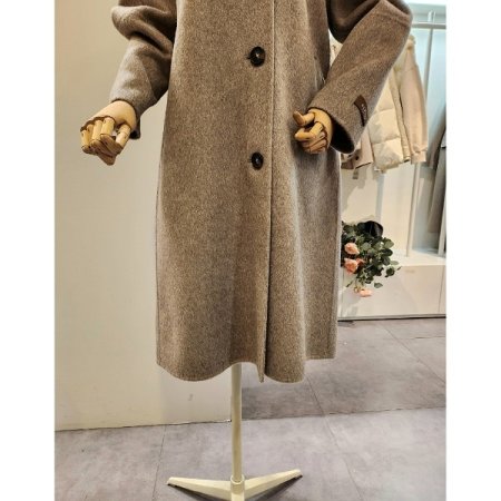 뒷 비조 싱글버튼 롱 코트