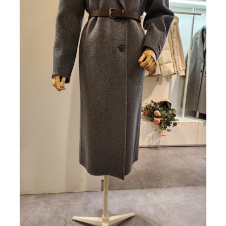 벨티드 뒷트임 슬림 롱코트