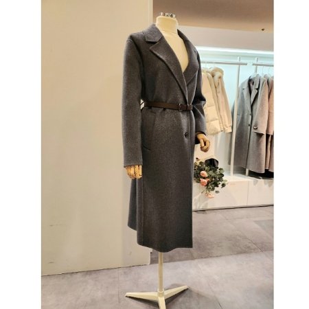 벨티드 뒷트임 슬림 롱코트