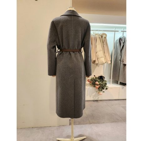 벨티드 뒷트임 슬림 롱코트