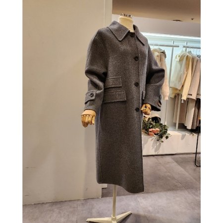 소매 비조 투포켓 롱 코트