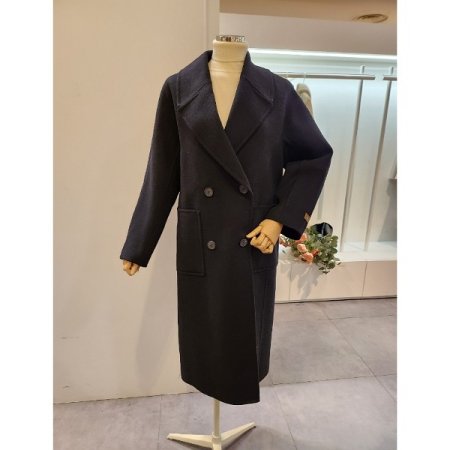 뒷비조 알파카 블랜드 핸드메이드 코트