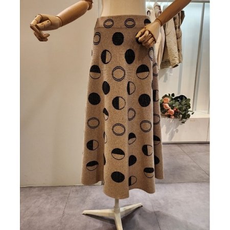 동그라미 밴딩 니트 스커트