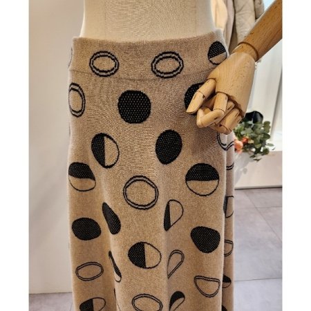 동그라미 밴딩 니트 스커트