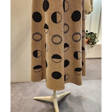 동그라미 밴딩 니트 스커트