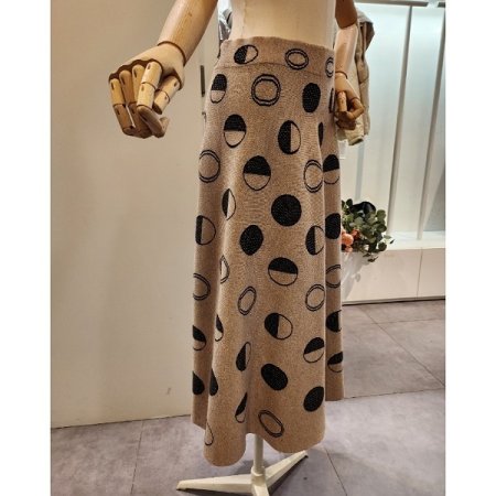 동그라미 밴딩 니트 스커트