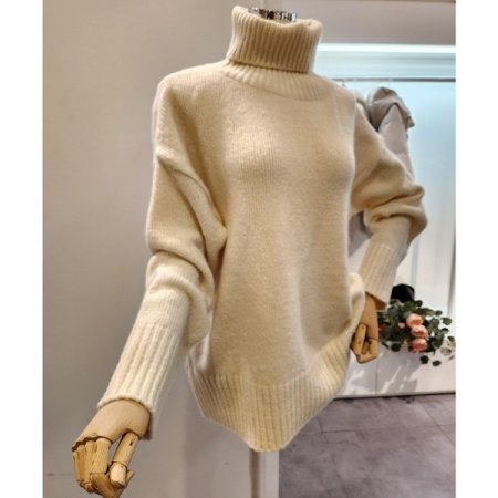 터틀넥 루즈핏 무지 니트