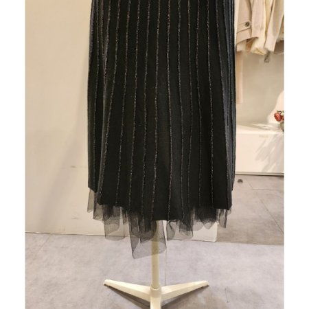 글리터 밴딩 니트 샤 스커트