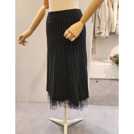 글리터 밴딩 니트 샤 스커트