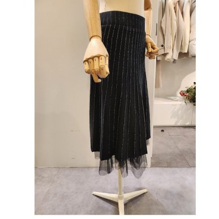 글리터 밴딩 니트 샤 스커트