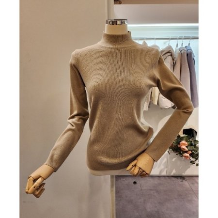 폴라 무지 슬림핏 니트