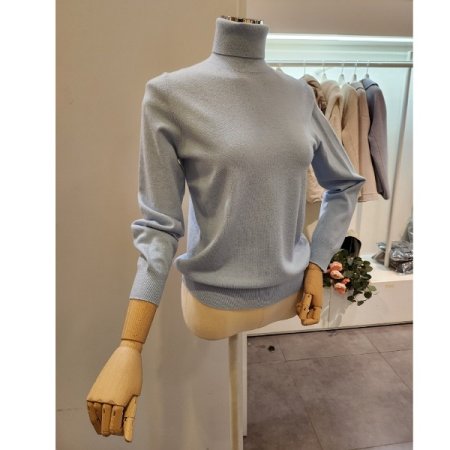 무지 기본핏 폴라넥 니트