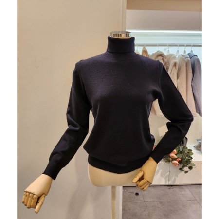 무지 기본핏 폴라넥 니트