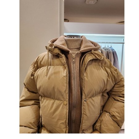 후드 레이어드 패딩 점퍼