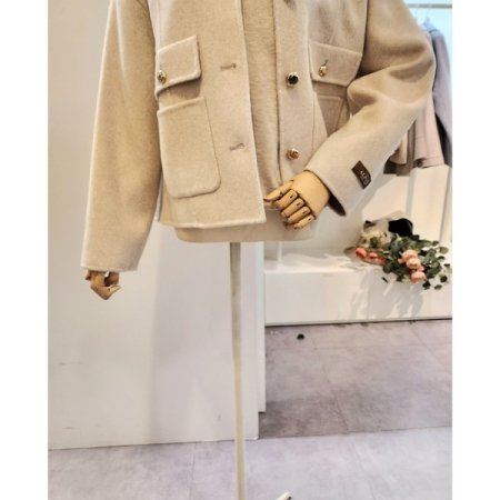 노카라 플랩 울 캐시미어 자켓