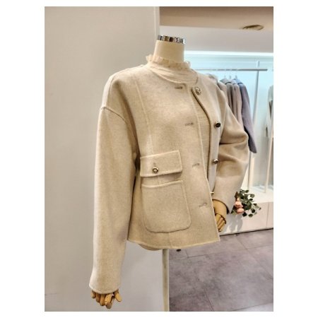 노카라 플랩 울 캐시미어 자켓